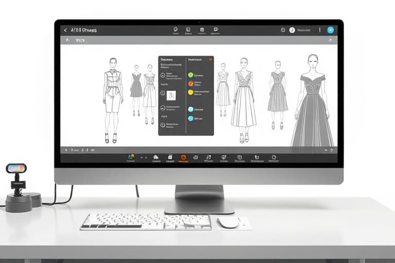 Computer setup with fashion design software